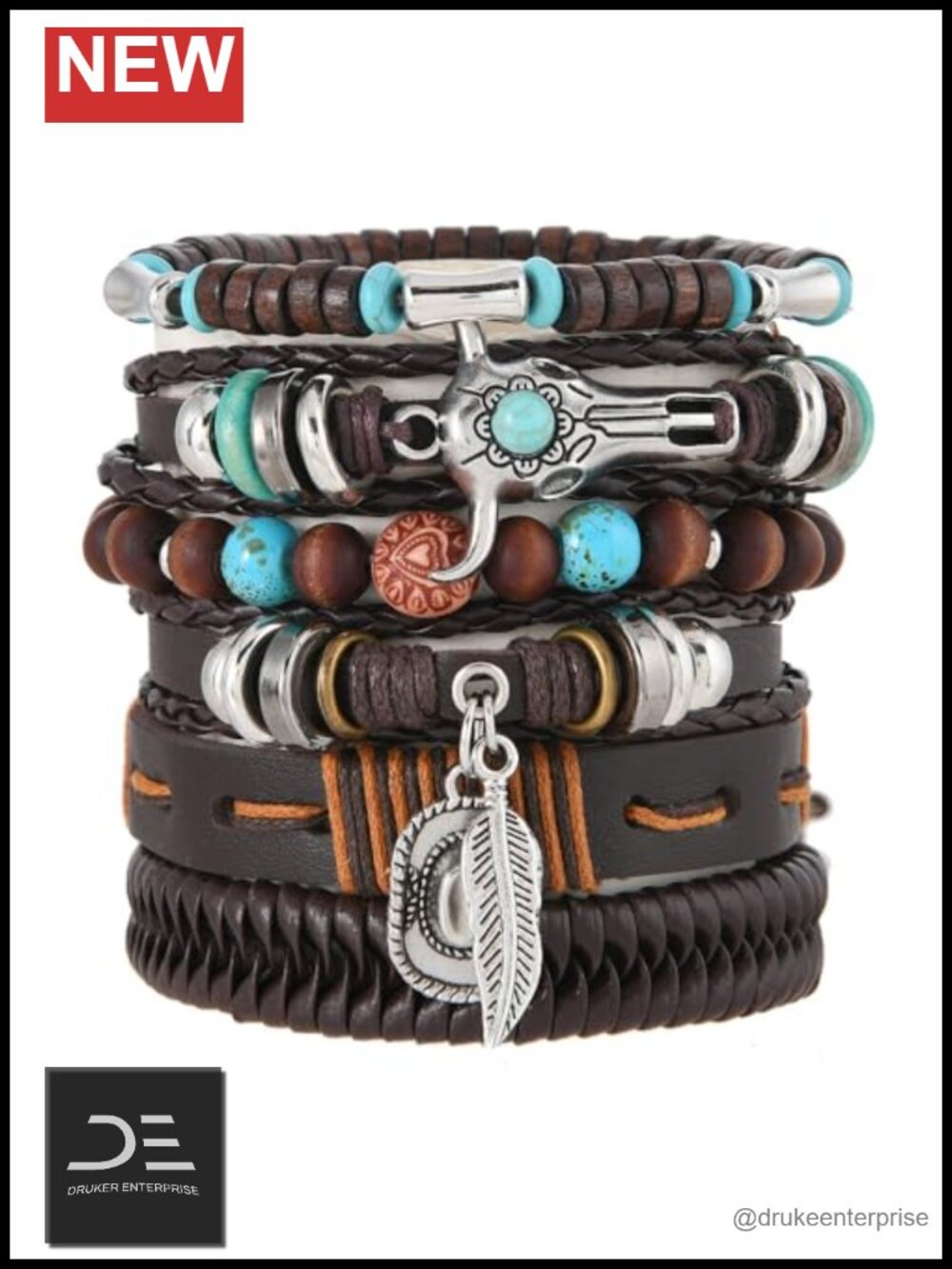 Stackable Turquoise Beaded Bracelet, Cowgirl Western Boho Jewelry